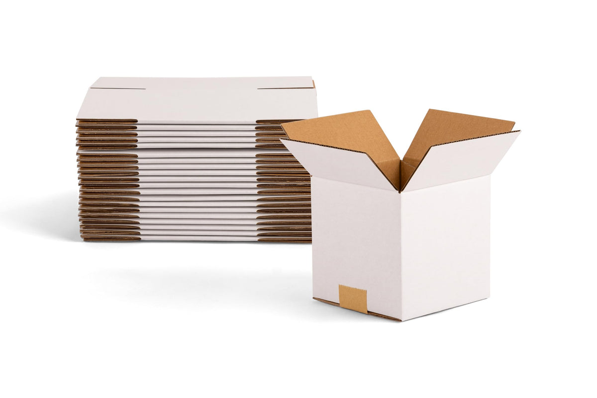7x7x7 inch Small Shipping Boxes, 7 x 7 White Box, 25 Pack