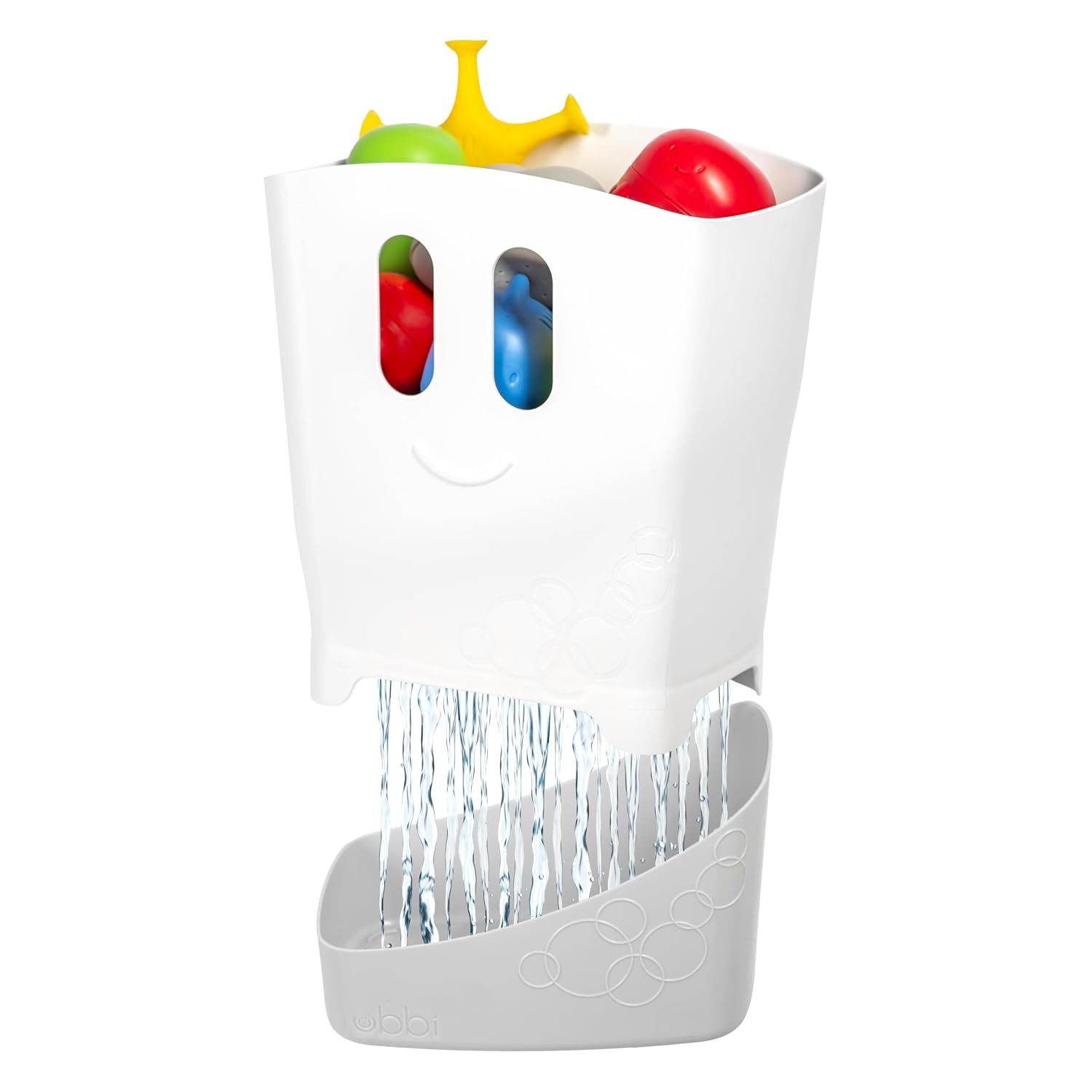 Freestanding Bath Toy Organizer Bath Caddy with Removable Drying Rack Bin and Scoop for Toddlers and Baby, Gray