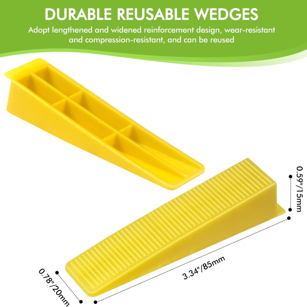 Tile Leveling System Wedges, 1000pcs Reusable Tile Leveler Wedges for 1/8",1/12",1/16", 1/32" Spacer and Tile