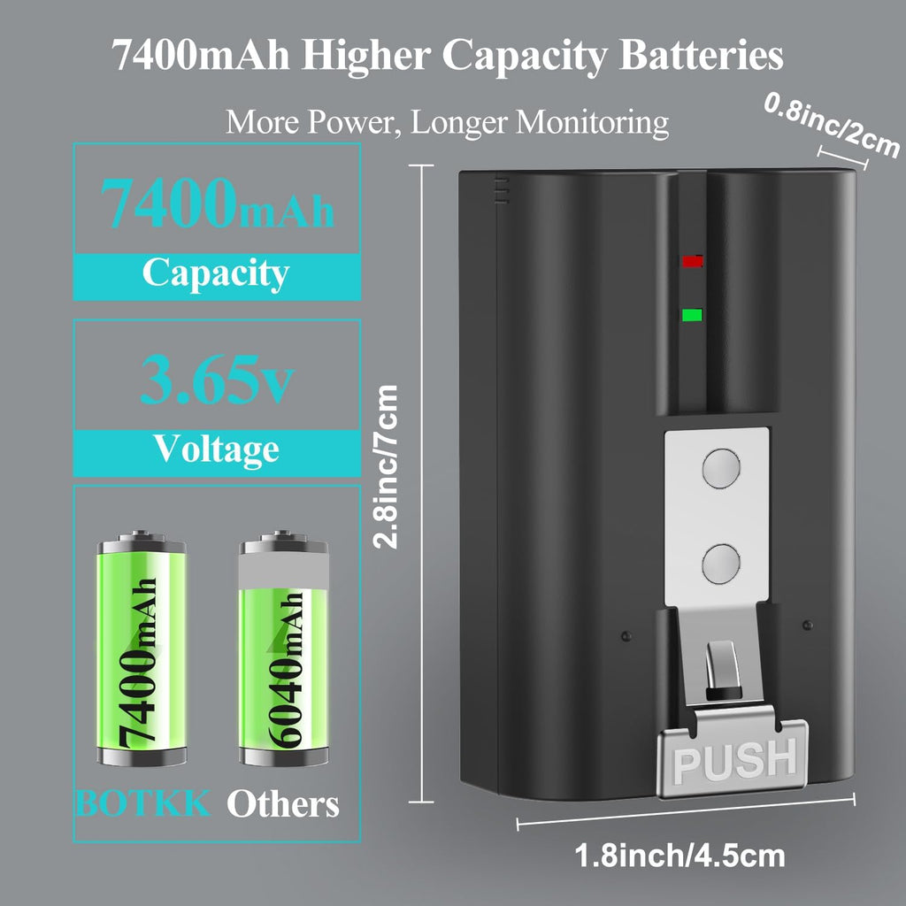 7400mAh Upgraded 2-Pack Replacement for Ring Doorbell Batteries V4