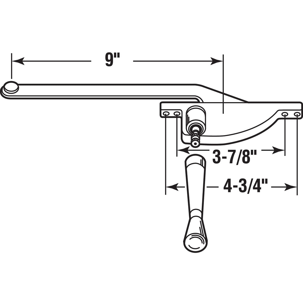 H 3709 Casement Operator, 9 in., White, Right Hand