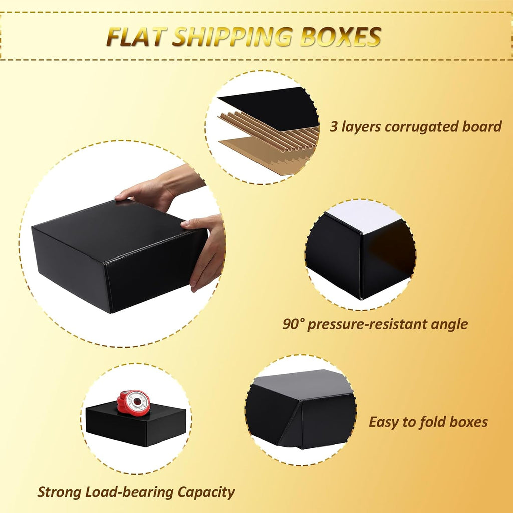 12x9x4 inches Shipping Boxes Set of 20, Black Medium Corrugated Cardboard Gift Mailer Box
