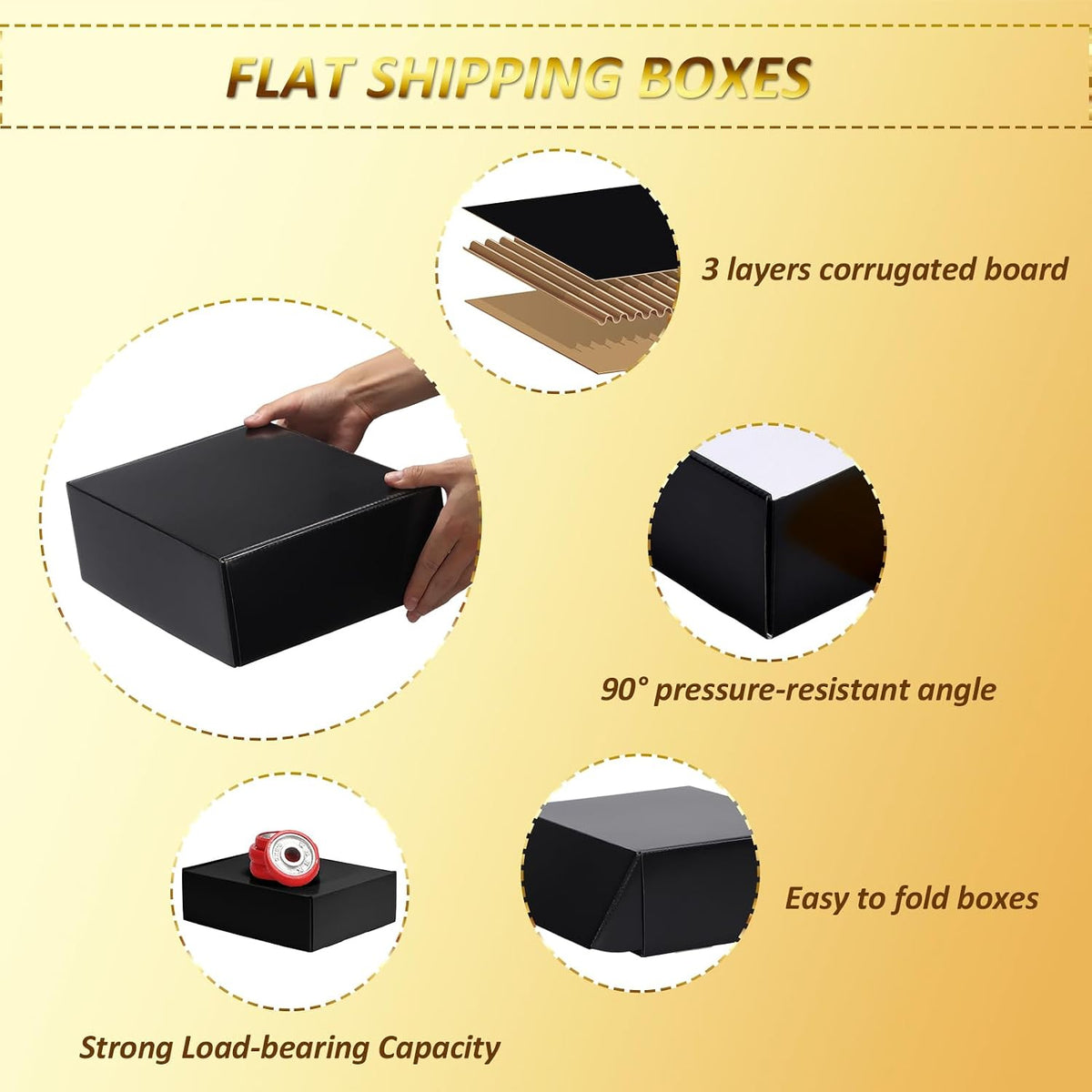 12x9x4 inches Shipping Boxes Set of 20, Black Medium Corrugated Cardboard Gift Mailer Box
