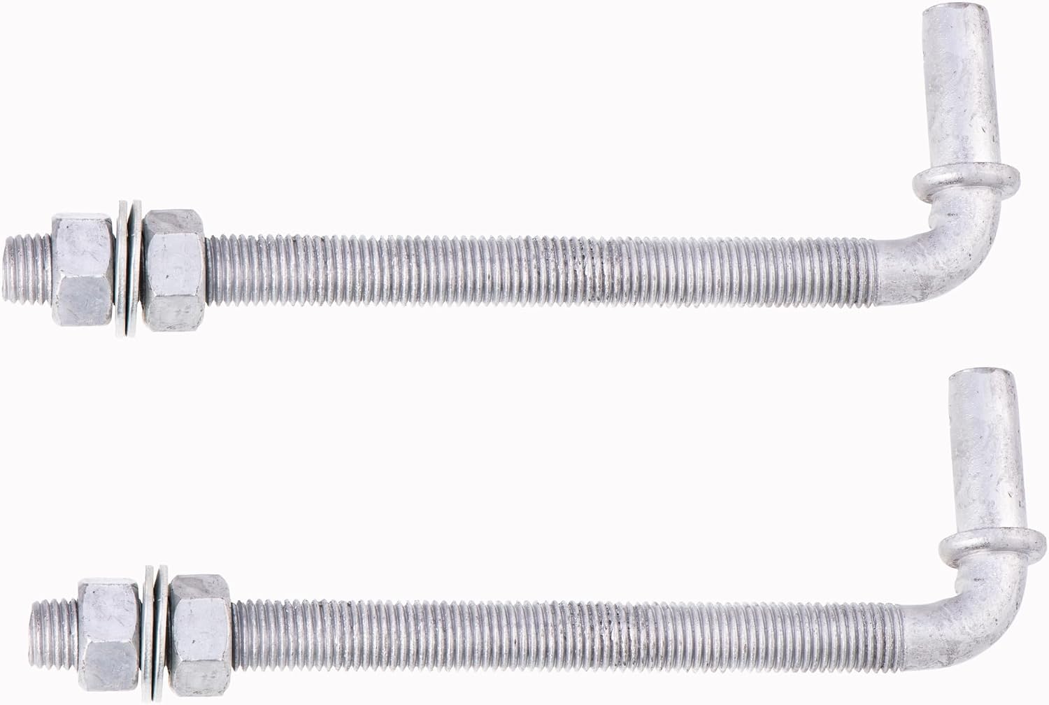 J-Bolt Post Hinge with 5/8" Hinge Pin Galvanized Post Gate Hinge for Chain Link Fence, Washers & Nuts Included (8" (2