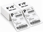 4x6 Fanfold Thermal Shipping Labels, BPA & BPS Free,1000 Labels