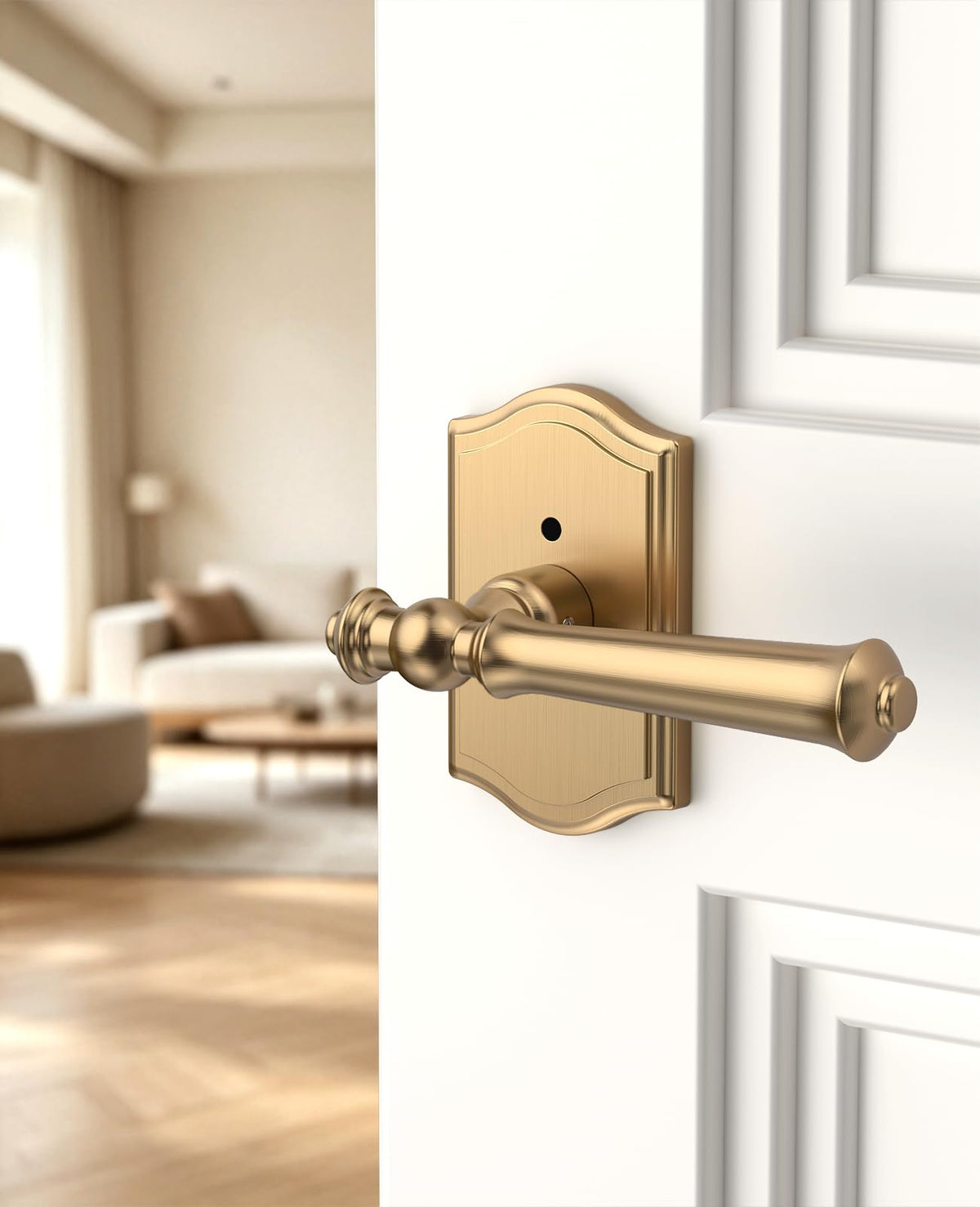 8 Pack Champagne Bronze Privacy Interior Door Handles
