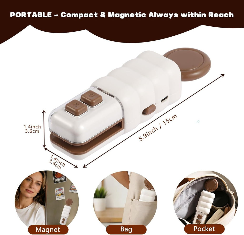 Mini Bag Sealer,4 in 1 Rechargeable Heat Sealer with Bottle Opener