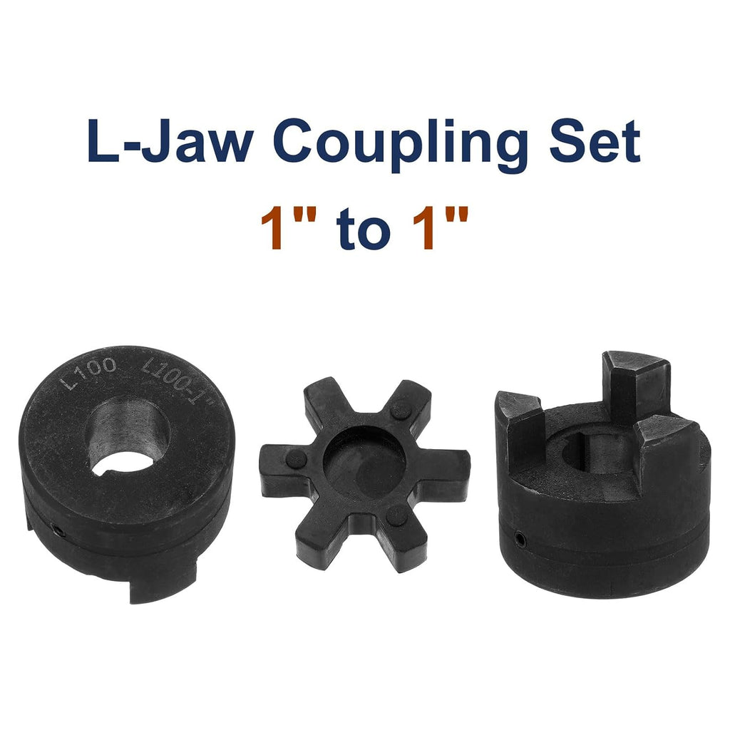 uxcell 1" to 1" L100 Flexible 3-Piece L-Jaw Coupling Coupler Set & Buna-N NBR Rubber Spider for Log Splitter Hybrid Equipment