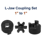 uxcell 1" to 1" L100 Flexible 3-Piece L-Jaw Coupling Coupler Set & Buna-N NBR Rubber Spider for Log Splitter Hybrid Equipment