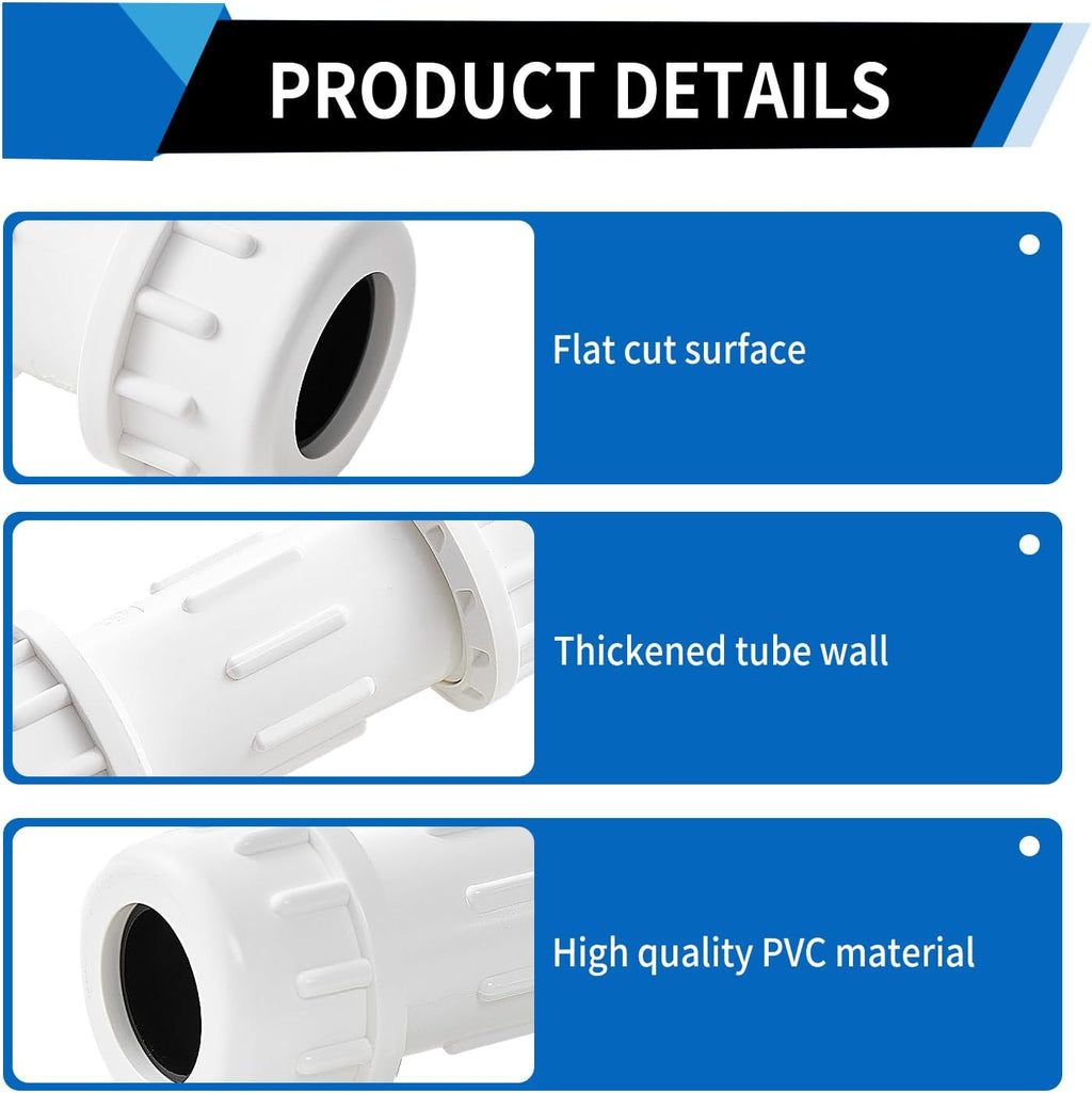 DONWARE 3-Pack 1/2-inch PVC Compression Coupling Cople de Compresión PVC