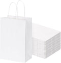 60pcs Small White Paper Gift Bags with Handles Bulk, 5.25x3.2x8in