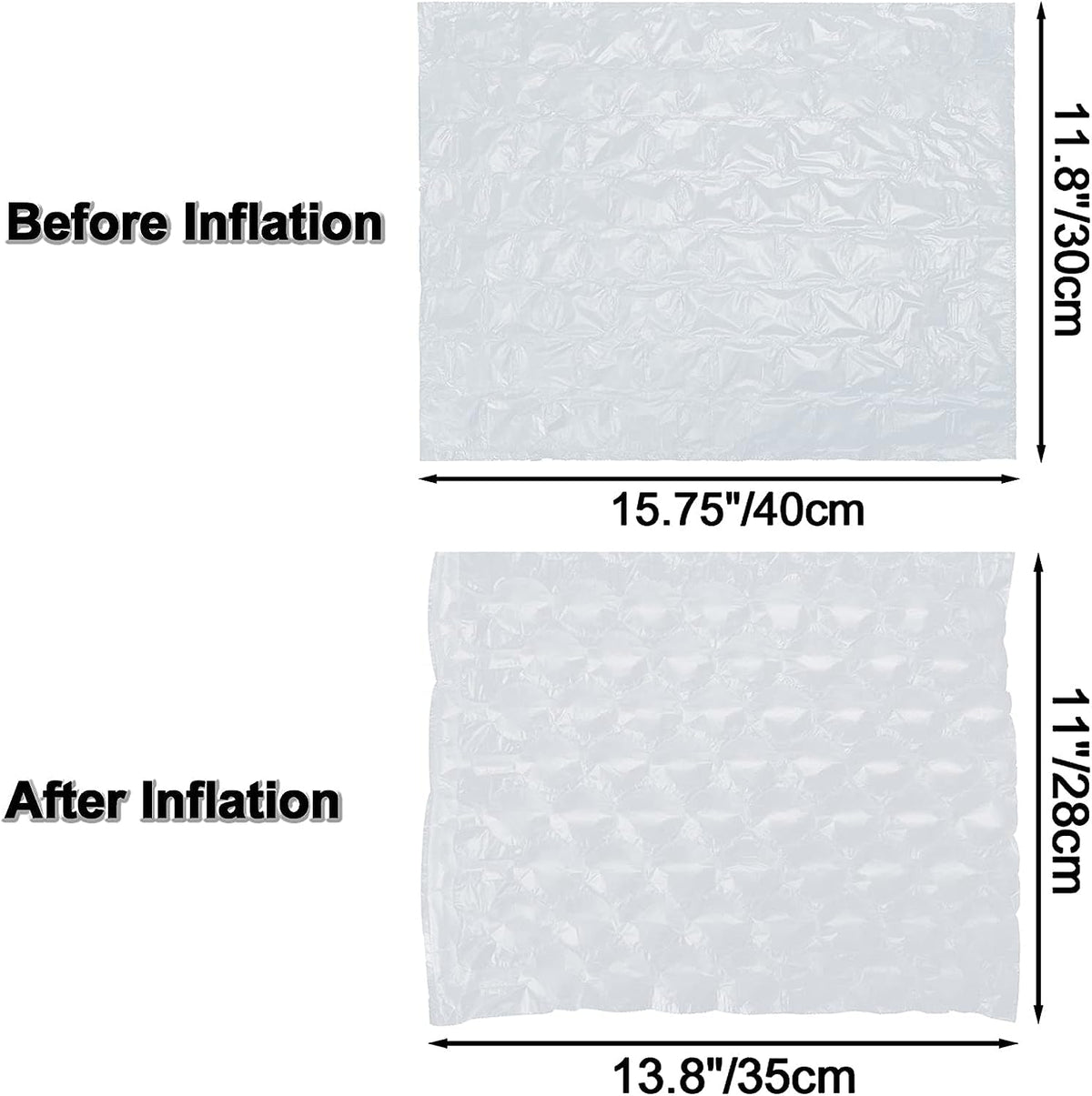 Air Cushion Film 4 Rolls x 985ft, Size 15.7inch x 11.8inch