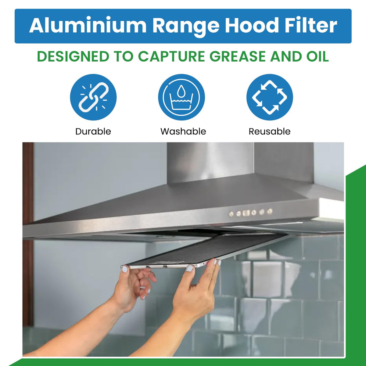 Filter Everything Replacement Aluminum Range Hood Filter Compatible with Whirlpool Y706012 – 9” x 16-1/2” x 3/32” – 1-Pack