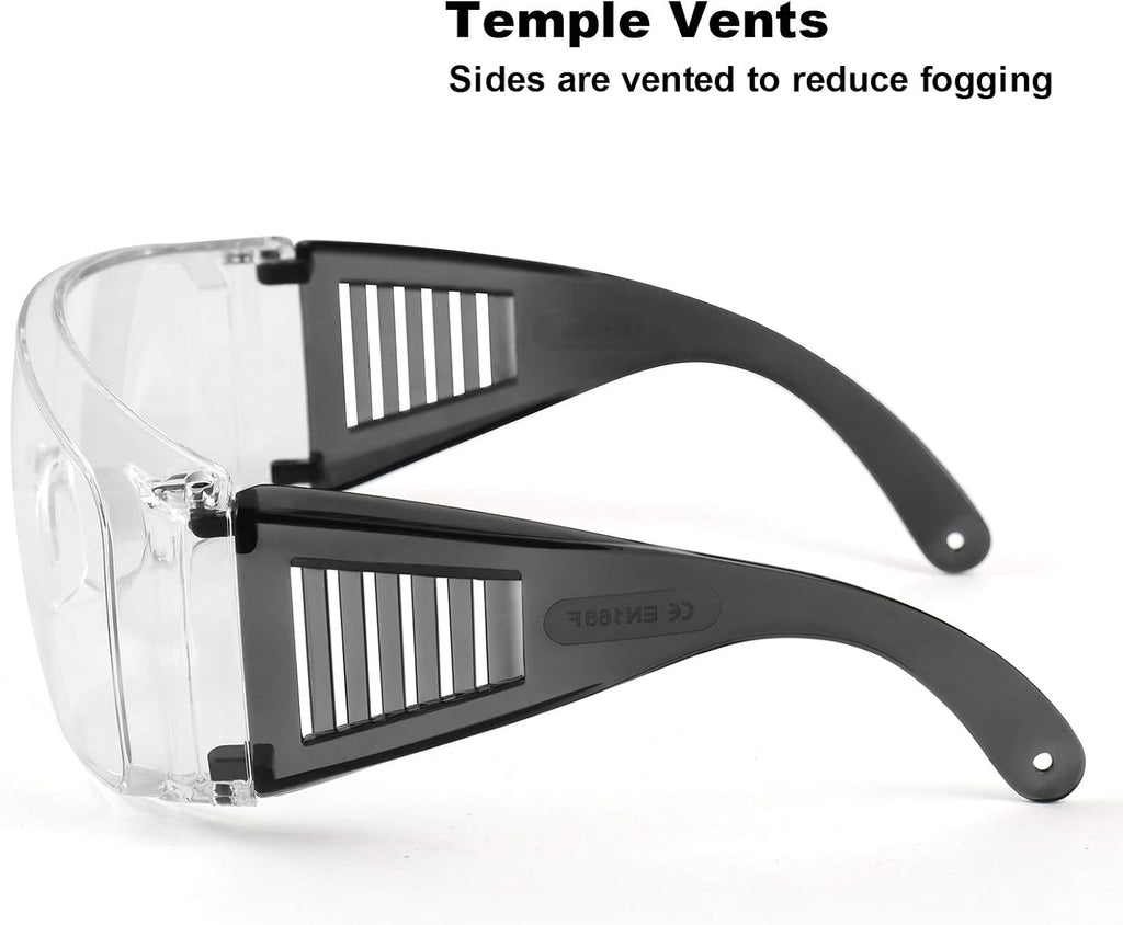 Shooting Glasses Over Eyeglasses, AntiFog Safety Glasses Over Prescription OTG