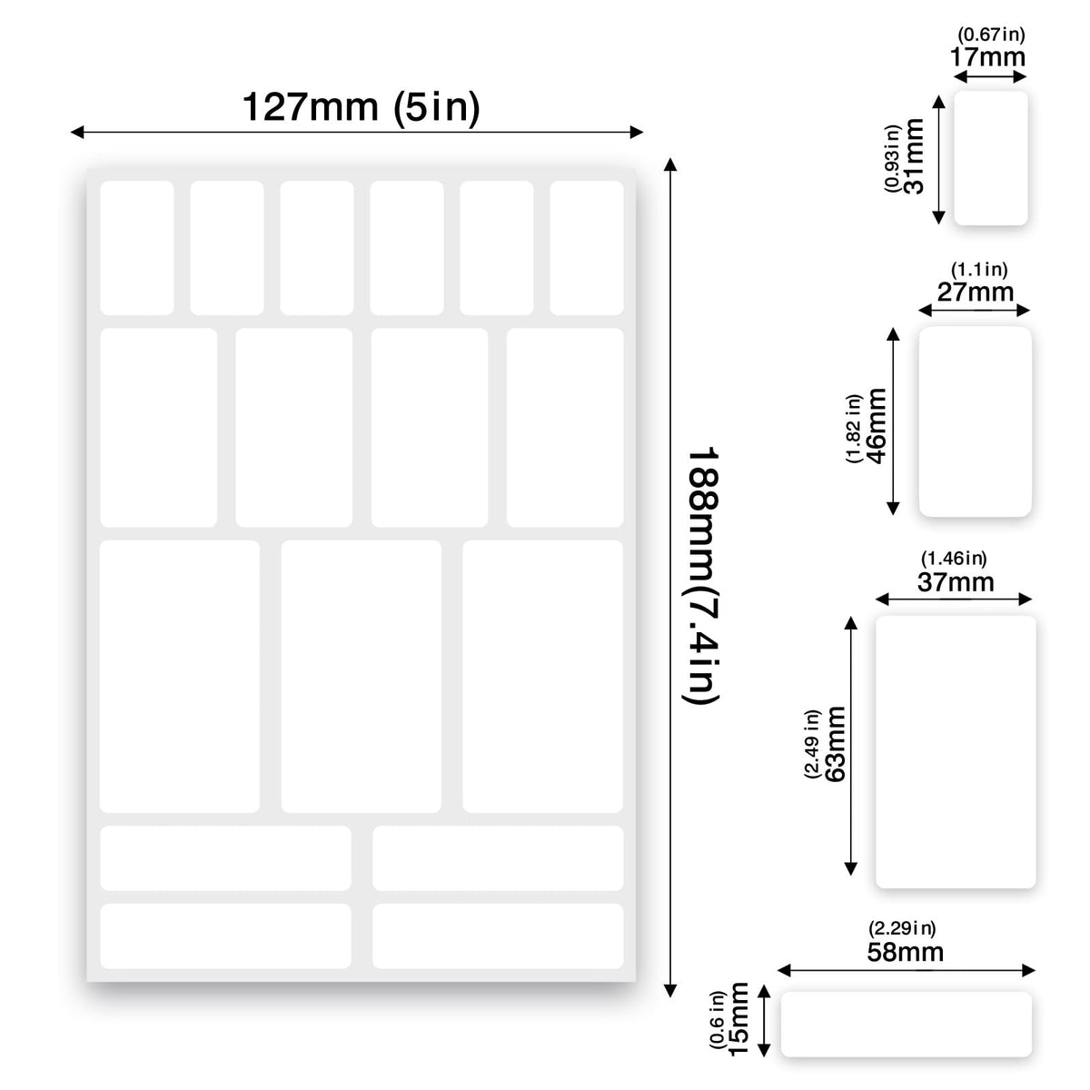 170Pcs White Removable Labels for Jars with 2 Liquid Chalk Marker