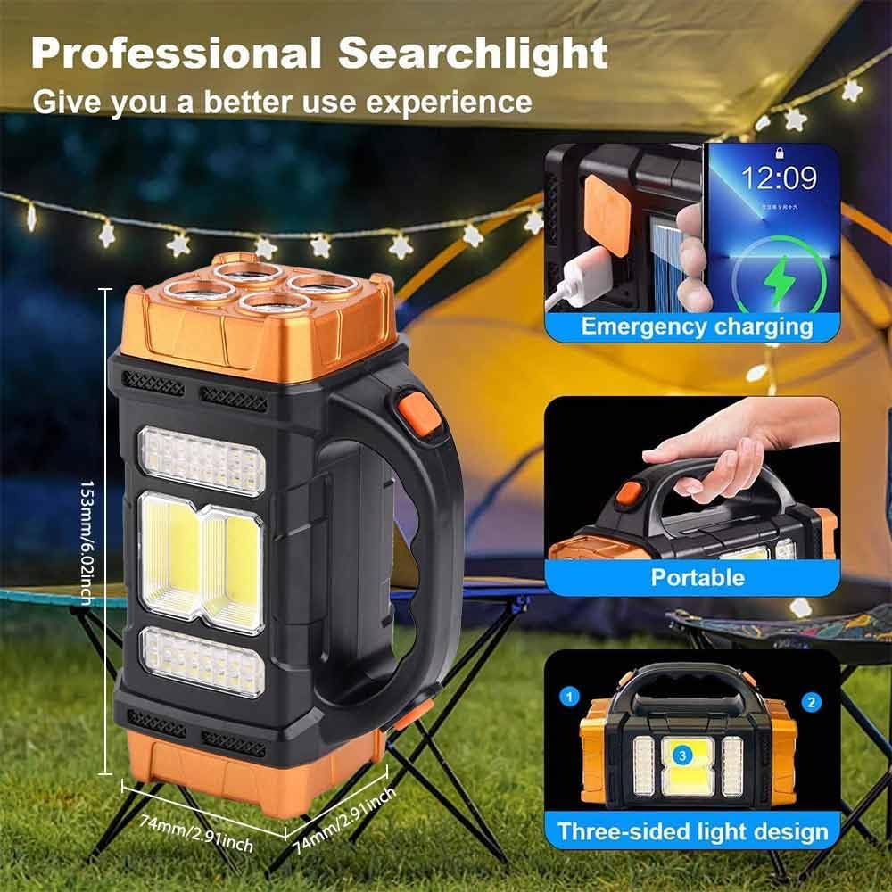 Premium High Lumens LED Work Light – Multipurpose Flashlight with Searchlight and Lantern Features - Rechargeable