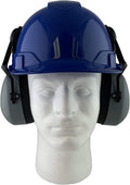 Ridgeline Cap Style Hard Hat Safety Helmet with Hard Hat Suspension and Earmuff Attachment Included for Head and