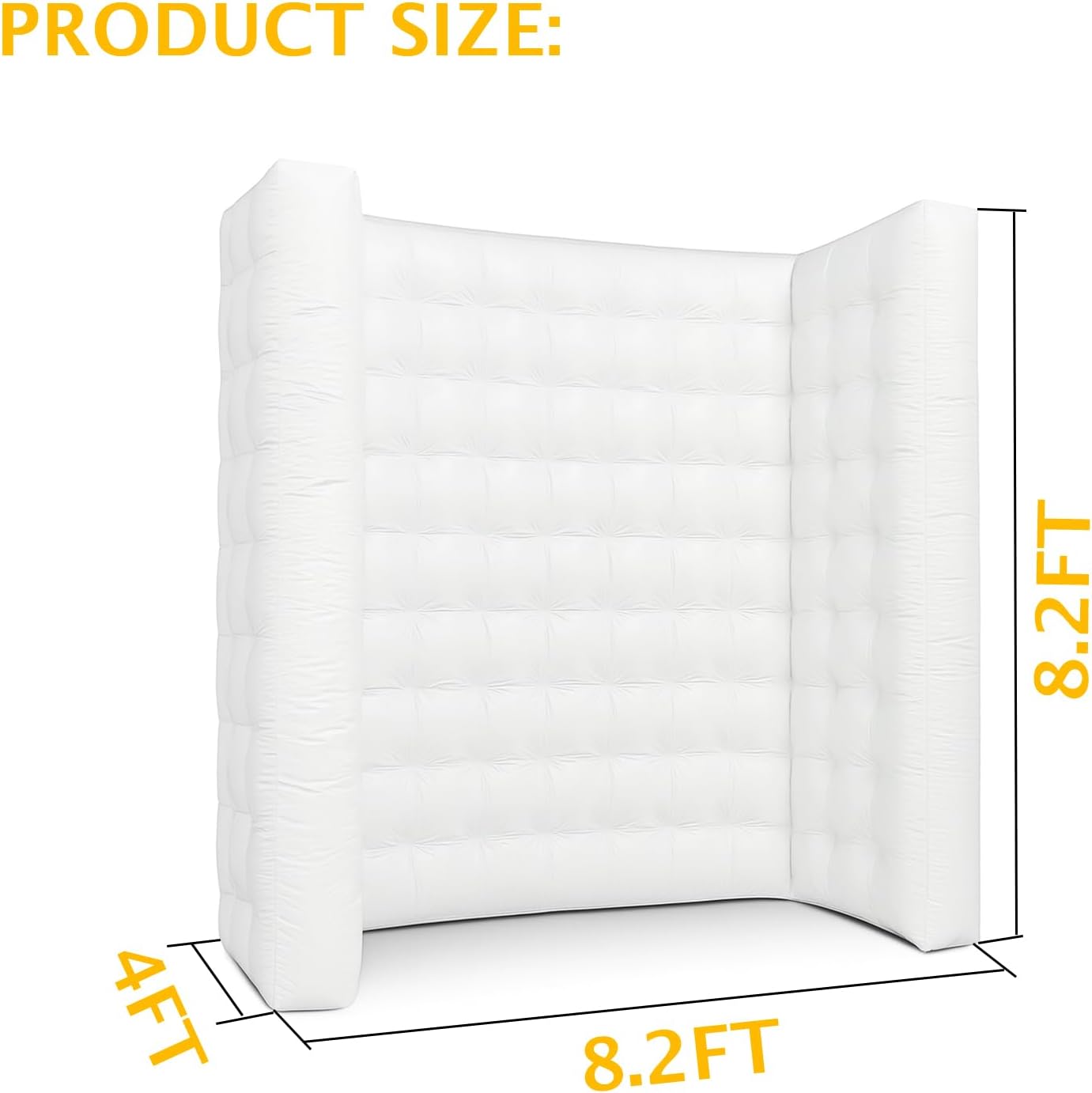 Inflatable Photo Booth Wall, White, 8.2X8.2X4FT