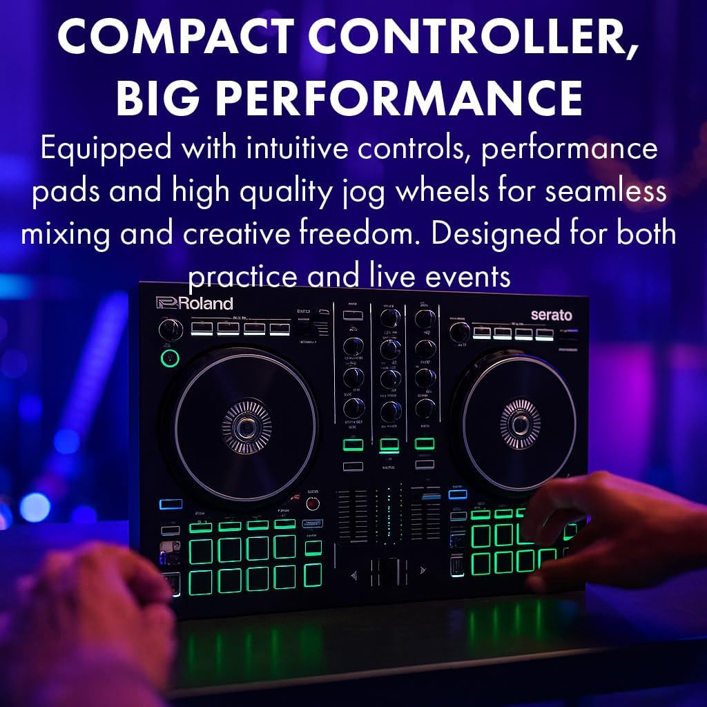 DJ-202 DJ Controller Bundle with Case, Headphones, and Austin Bazaar Polishing Cloth