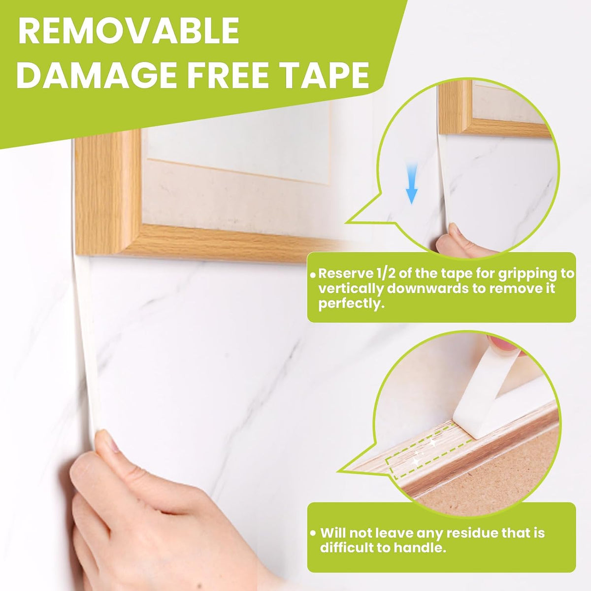 Double Sided Mounting Tape Heavy Duty, Damage Free, 1'' x 16.5 FT