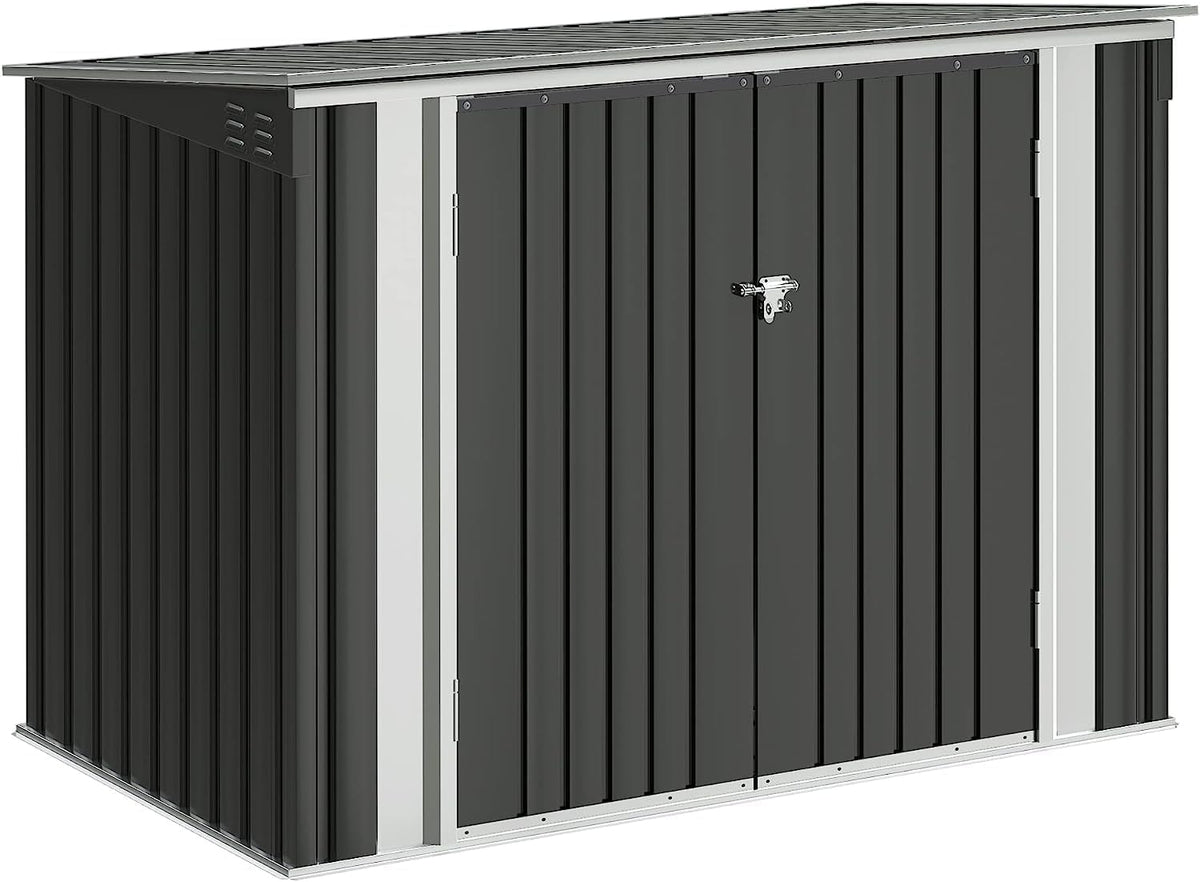 Outdoor Storage Shed 5.8 x 3.3 FT Metal Trash Shed Waterproof Outside Storage with Lid Chain Hydraulic Gas Rod for