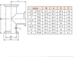 Beduan 1.5 Tri Clamp Tee 3 Way 304 SS Sanitary Fitting 25mm Pipe OD