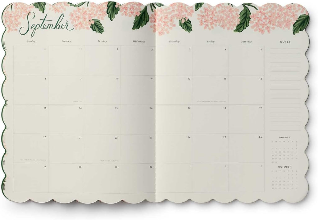 2027 Pink Hydrangea 12-Month Academic Appointment Notebook, Aug. 2026 - July 2027, Thread-Stitch Binding, 9.75" L x