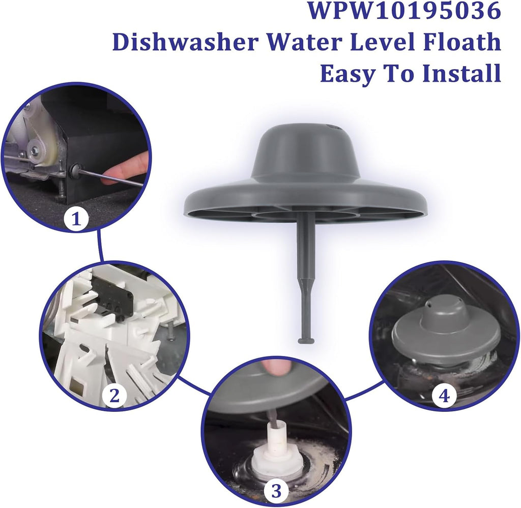 WPW10195036 Dishwasher Water Level Float Replacement for Whirlpool Kenmore