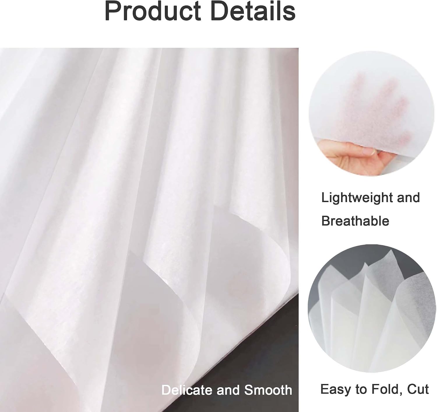 100 Sheets 20" x 30" Acid Free Archival Tissue Paper for Storage, Acid-Free Wrapping Tissue Paper White Unbuffered No