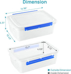 2 Pcs Pizza Dough Proofing Box with Lids and Latches for 4-6 Balls