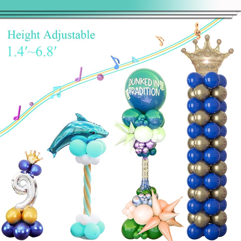 Balloon Column Stand Kit Set of 2, 2IN1 Balloons Holder Sets Ballon Arch stand for Floor, 9 Feet Height Adjustable
