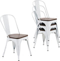 Metal Dining Chair Farmhouse Tolix Style for Kitchen Dining Room Café Restaurant Bistro Patio, 18 Inch, Stackable
