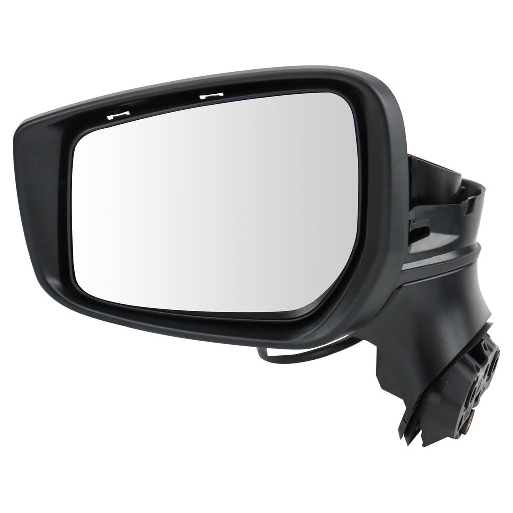 TRQ Driver Side Mirror Assembly Power Smooth Black Paint to Match Foldaway