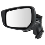 TRQ Driver Side Mirror Assembly Power Smooth Black Paint to Match Foldaway