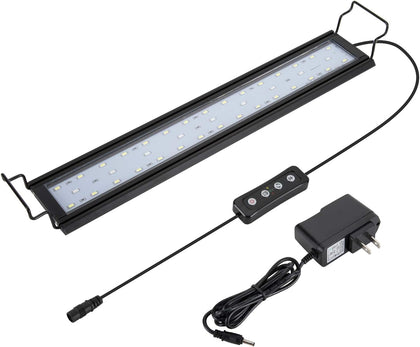 14W Full Spectrum Aquarium Light with Aluminum Alloy Shell Extendable Brackets, White Blue Red LEDs, External
