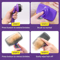 Self-Cleaning Pet Grooming Brush for Cats and Dogs, Curved Pin Needle Brush for Short and Long Hair
