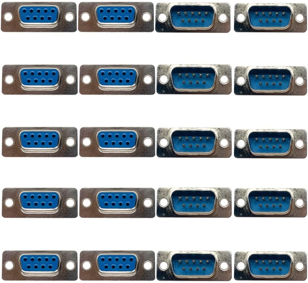 20PCS DB9 RS232 D-SUB Serial Solder Cup Connectors