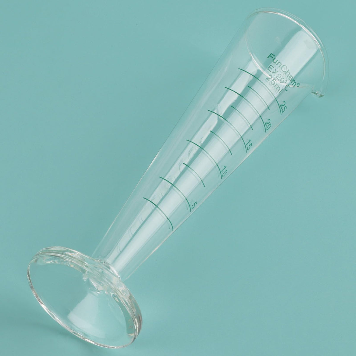Conical Graduated Cylinder 25ml, Borosilicate Glass with Clear Scale & Wide Mouth for Accurate Laboratory Measuring