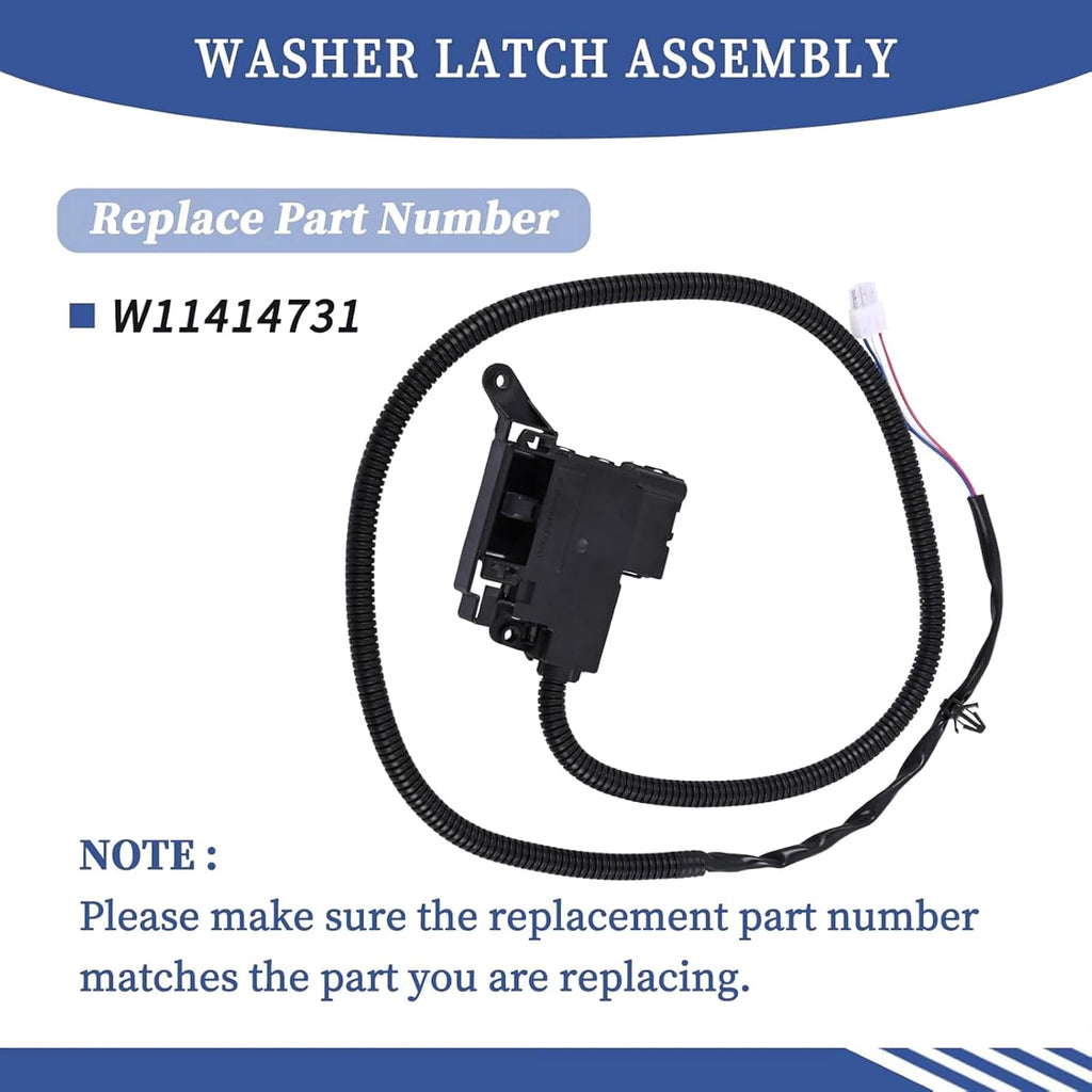 Easy to Install Washer Lid Lock Latch Switch Cable Wiring Part Replacement for Whirlpool WTW5010LWO, WTW5010LW1, WTW5015LWO, WTW5015LW1