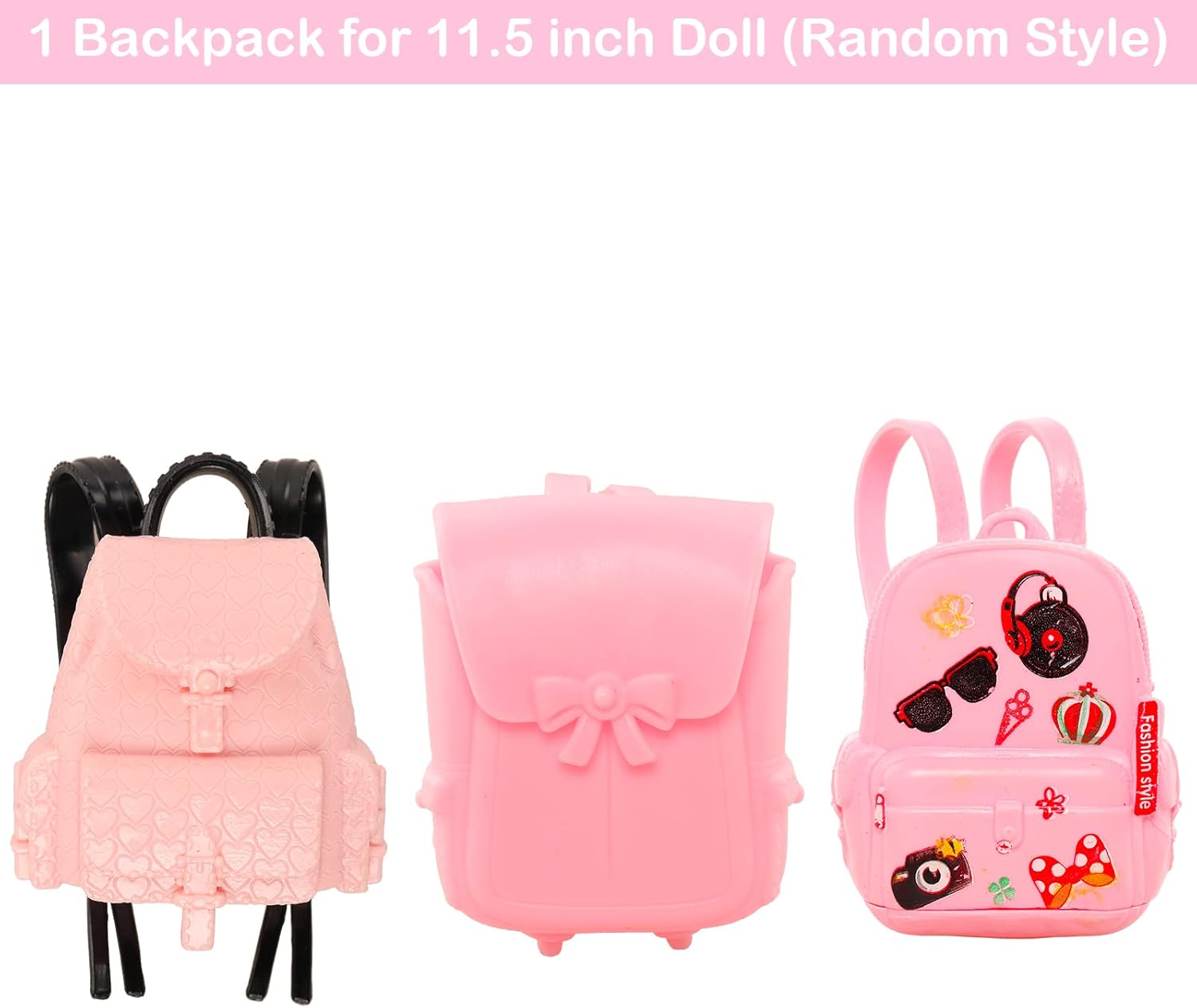 19 Pcs Girl Doll School Accessories Backpack Mini Desk Lamp Laptop Mini Globe Glasses and Headset for 11.5 Inch Doll