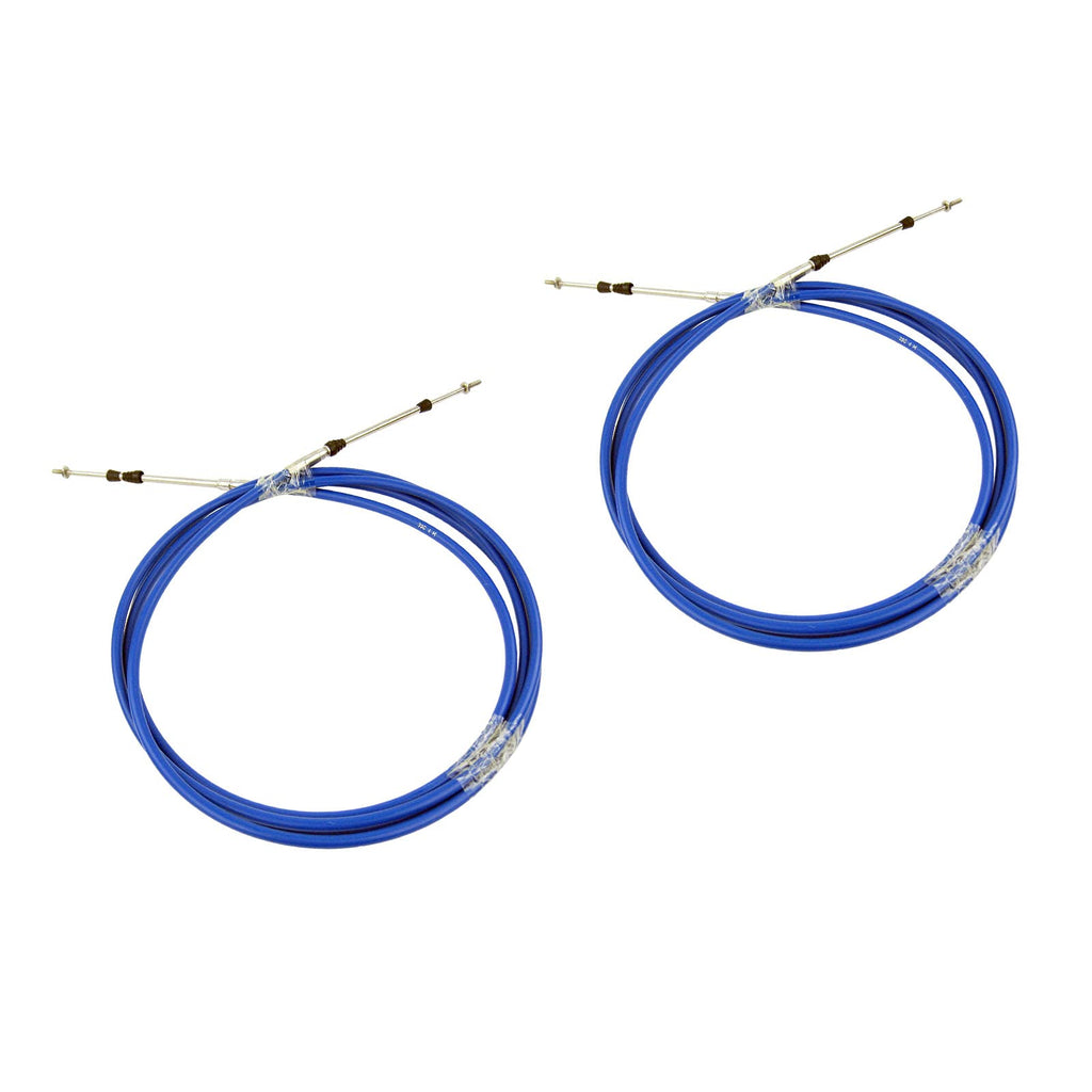 Marine 33C Throttle Shift Remote Control Box Cable For Yamaha Outboard Engine Boat Motor Steering System Blue (30FT, 2 PCs)