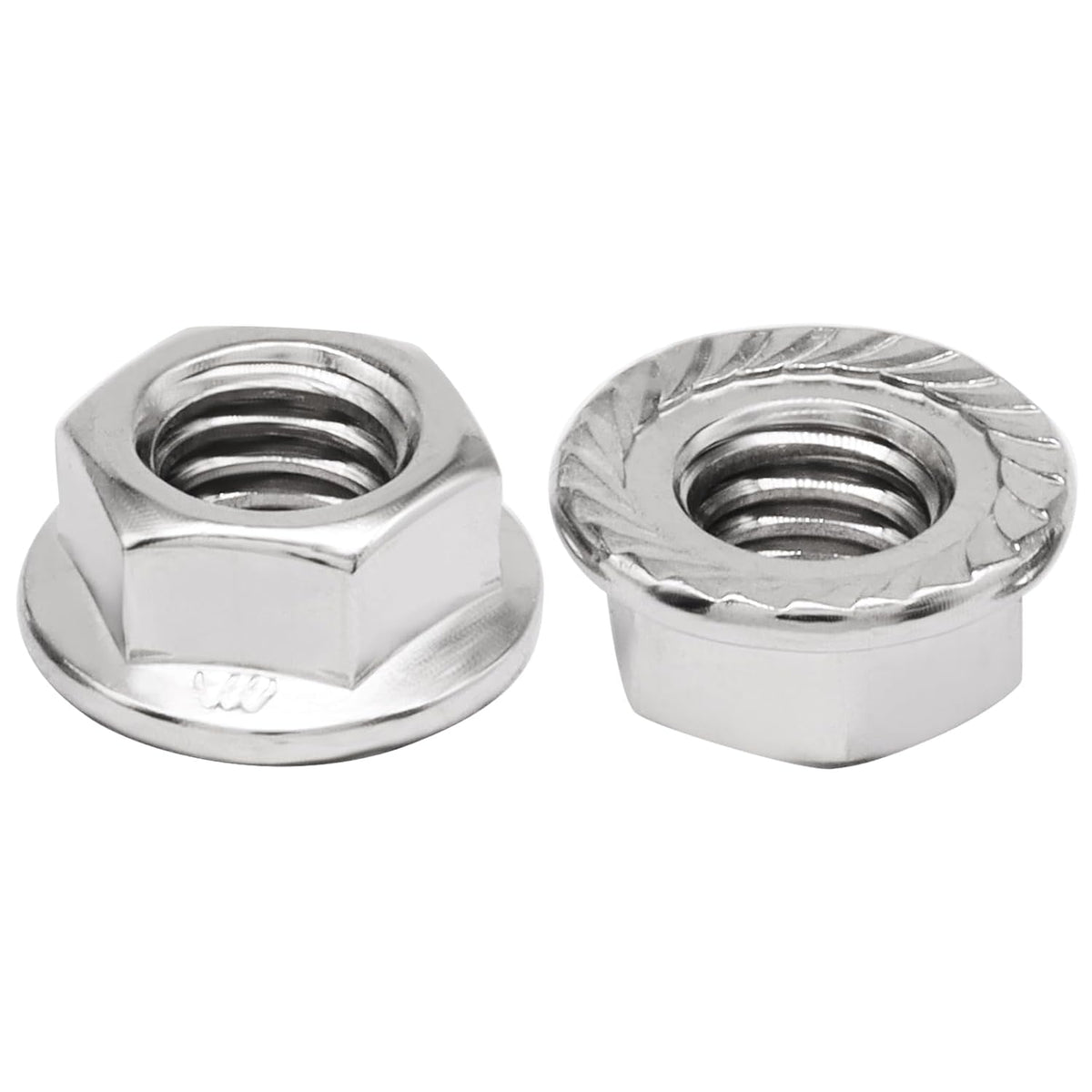Bonsicoky 3/8-16 Serrated Flange Nuts, 50 Pack, Silver