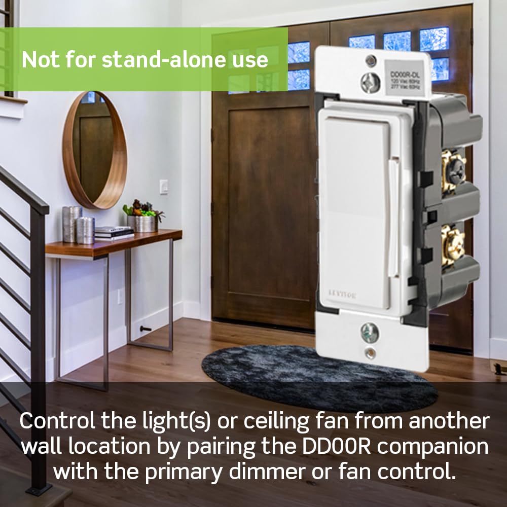 Decora Smart Dimmer Switch Companion for Multi-Location Dimming (Not for Stand-Alone use), 120/277VAC, 60Hz