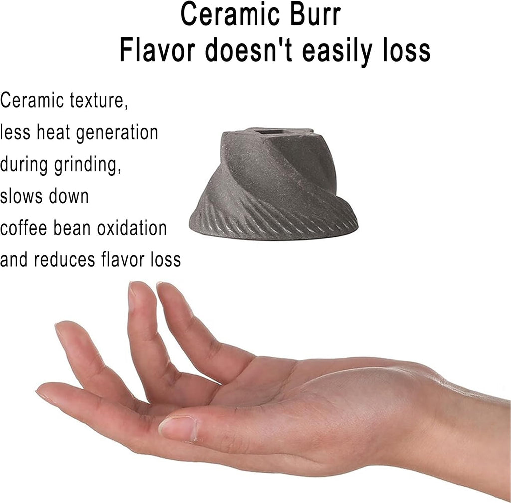 Portable Electric Burr Coffee Grinder, External Adjust, Rechargeable | 10 Drip Coffee Filter