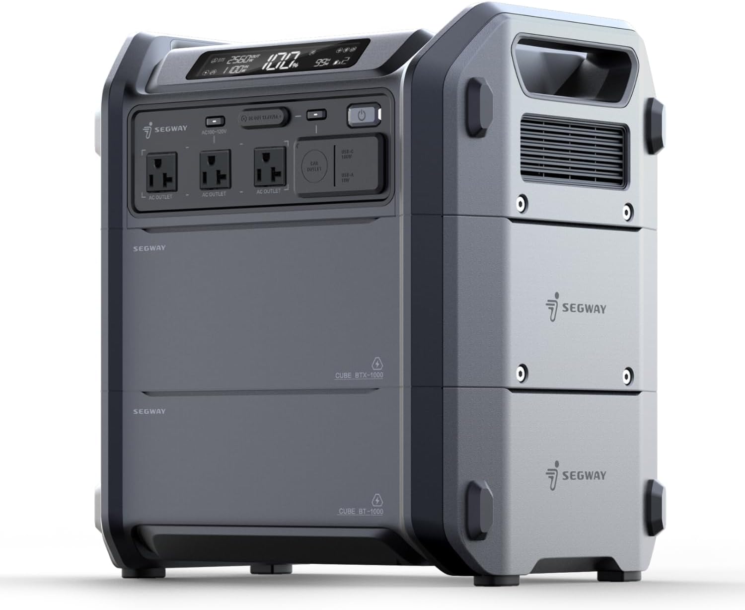 Portable Power Station Cube 2000, 2200W AC Outlets, 2048Wh LiFePO4 Battery, Expandable Battery Capacity up to 5kWh