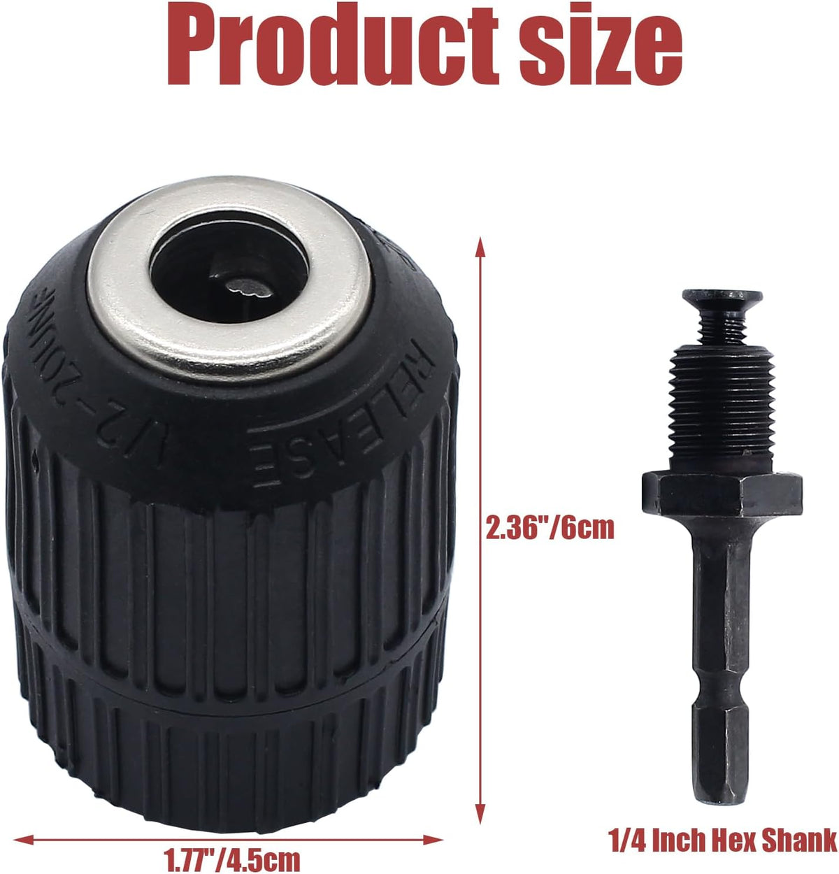 1/2" Quick Change Keyless Drill Chuck Adapter 2.0-13mm