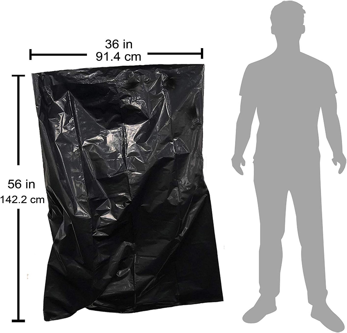 Contractor Garbage Bags 55 Gallon | 20 Trash Bags | Heavy Duty | Black Contractor