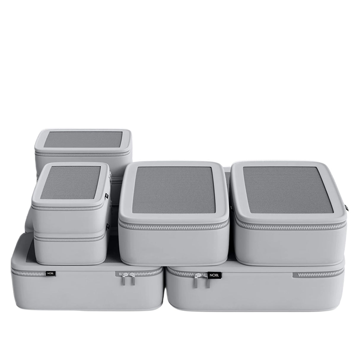 Compression Packing Cubes Set of 6, Luggage Organizers, Silver