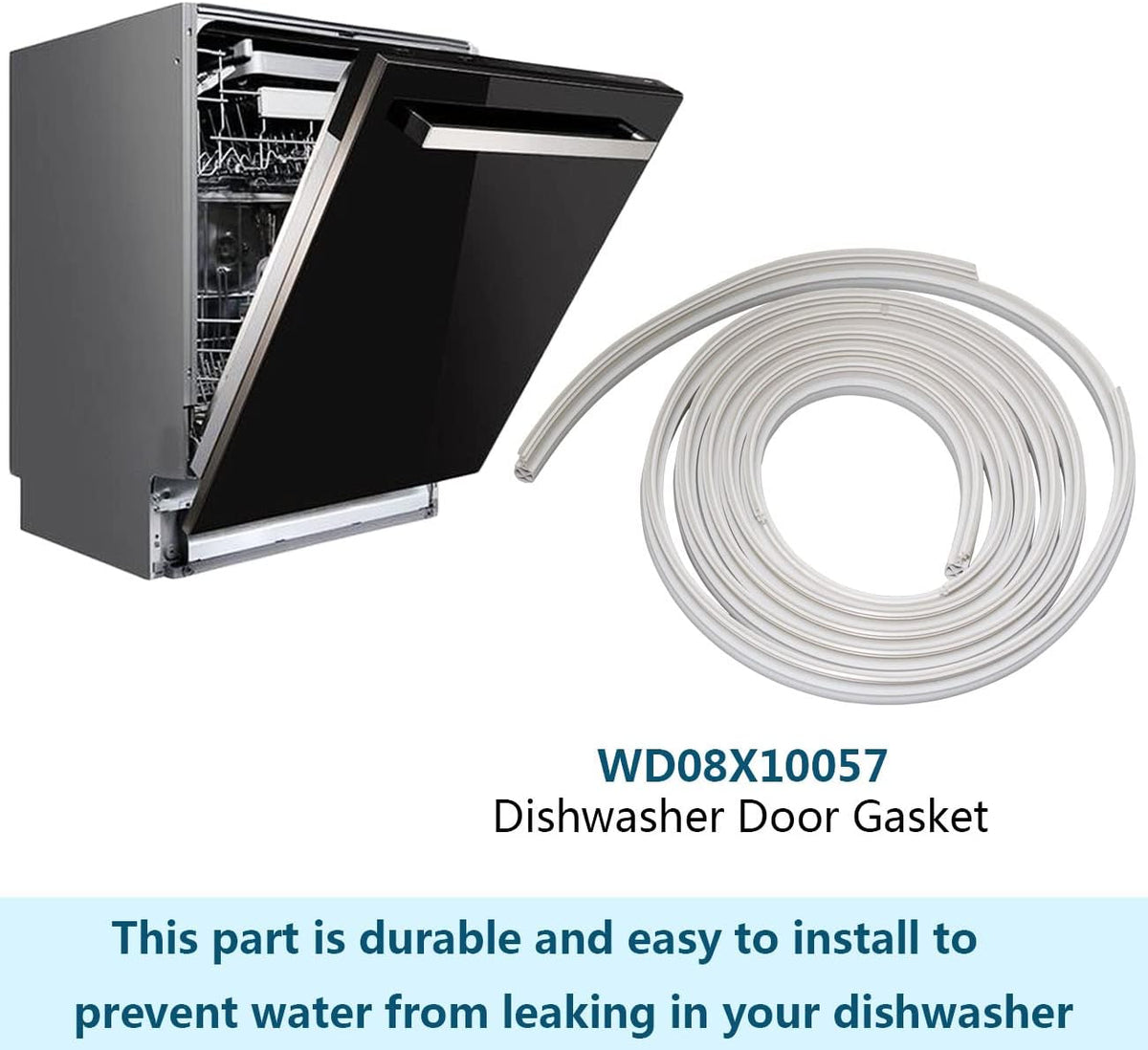 WD08X10057 Dishwasher Door Gasket Seal with Right WD8X227 & Left WD8X228 Tub Corner Baffle Compatible With GE Dishwasher Air Handler PS958908 WD08X10014
