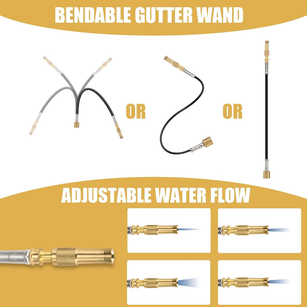 24FT Reach Gutter Cleaning Tools from The Ground, Telescopic Rain Gutter Cleaner Tools, Gutters Cleaning Pole with